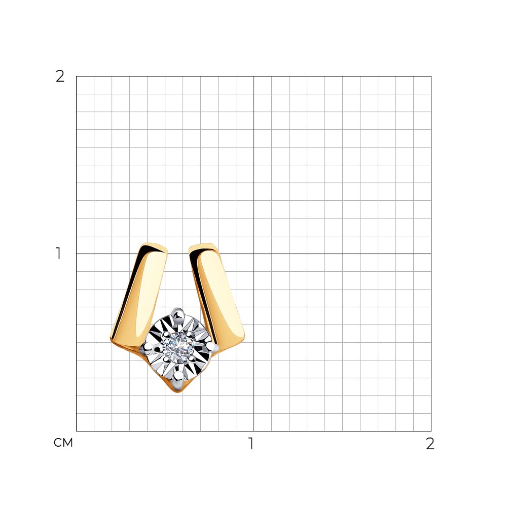 Pandantiv din Aur Roz 14K cu Diamant, articol 1030742, previzualizare foto 2