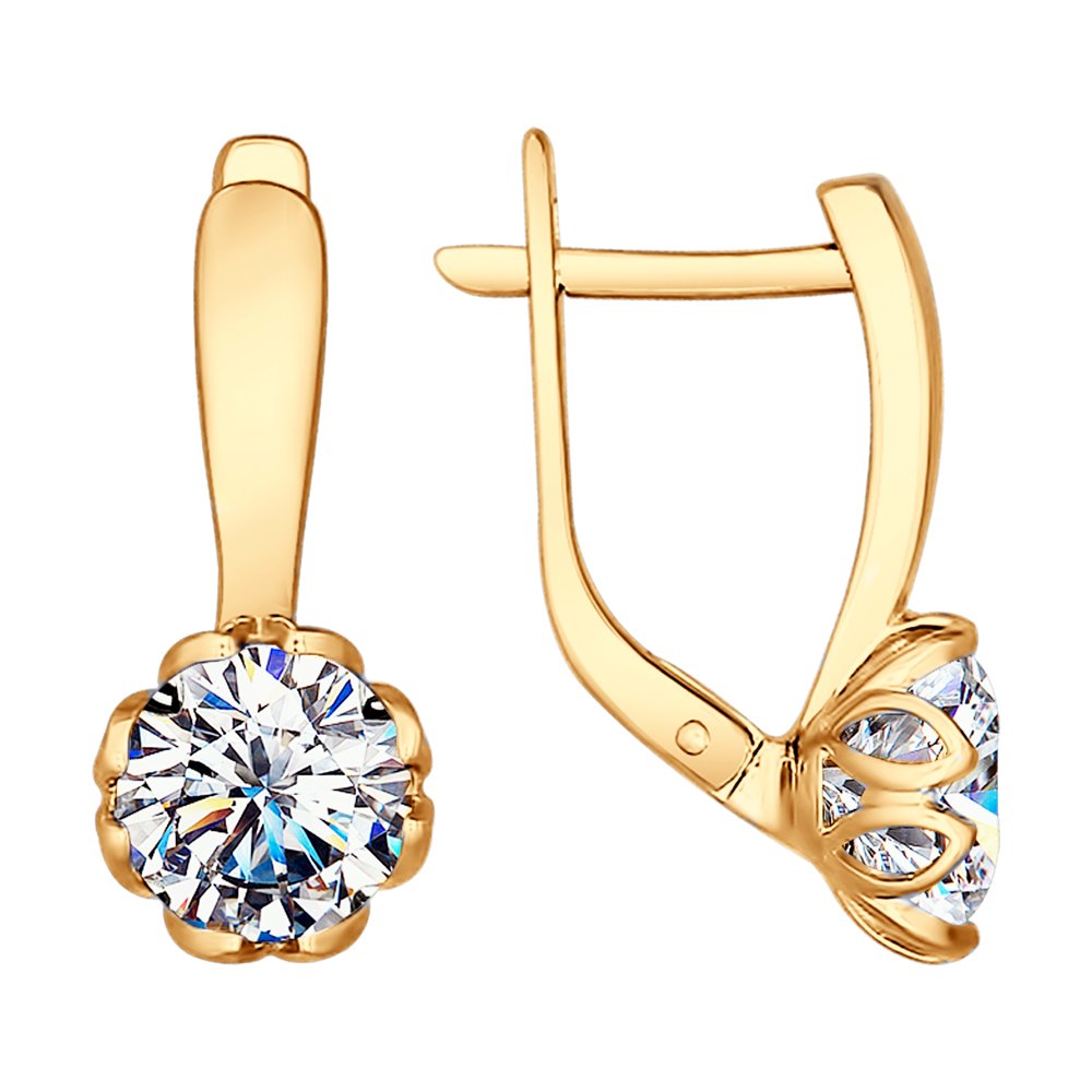 Cercei din Argint placat cu Aur cu Zirconiu Swarovski, articol 89020086, previzualizare foto 1