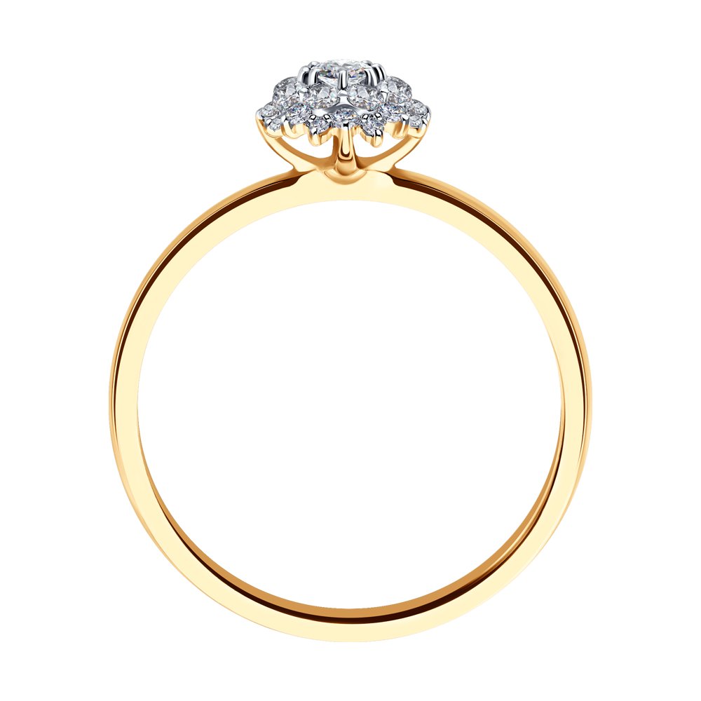 Inel din Aur Roz 14K cu Diamante, articol 1011929, previzualizare foto 2