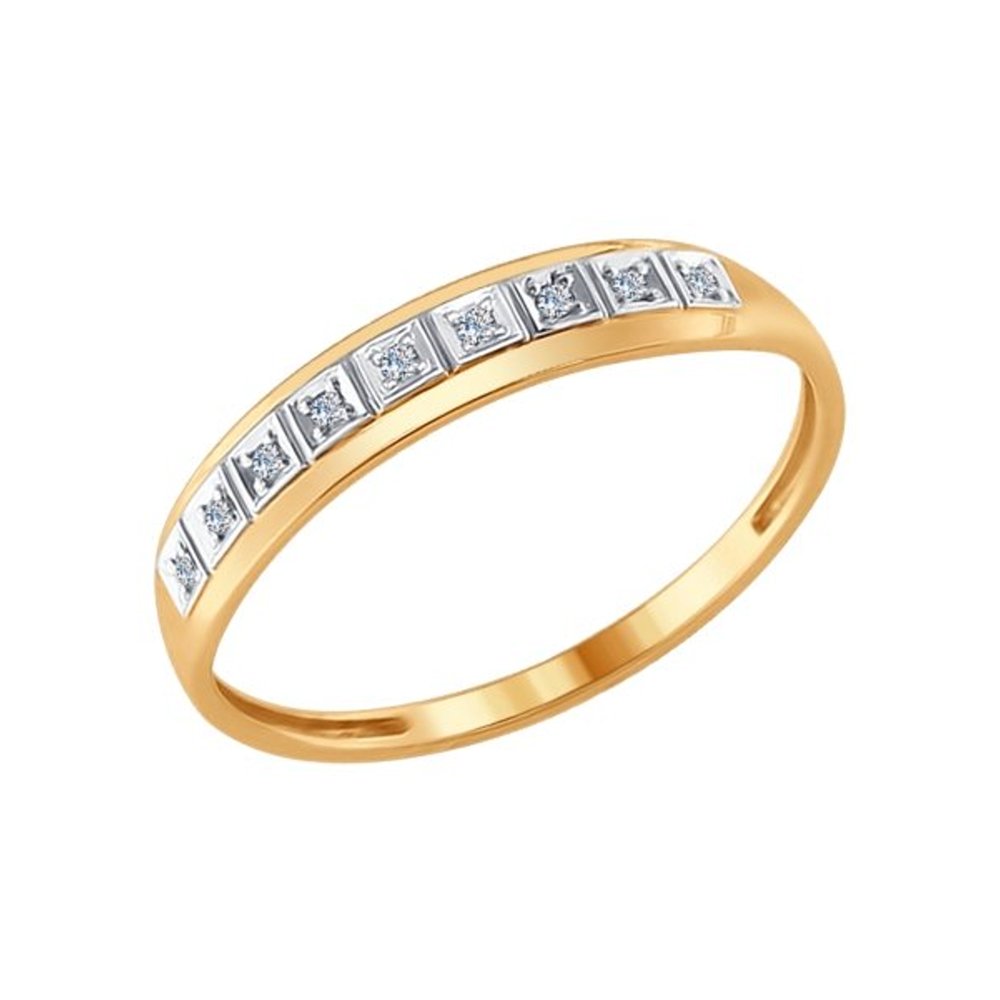 Inel din Aur Roz 14K cu Diamante, articol 1011547, previzualizare foto 1