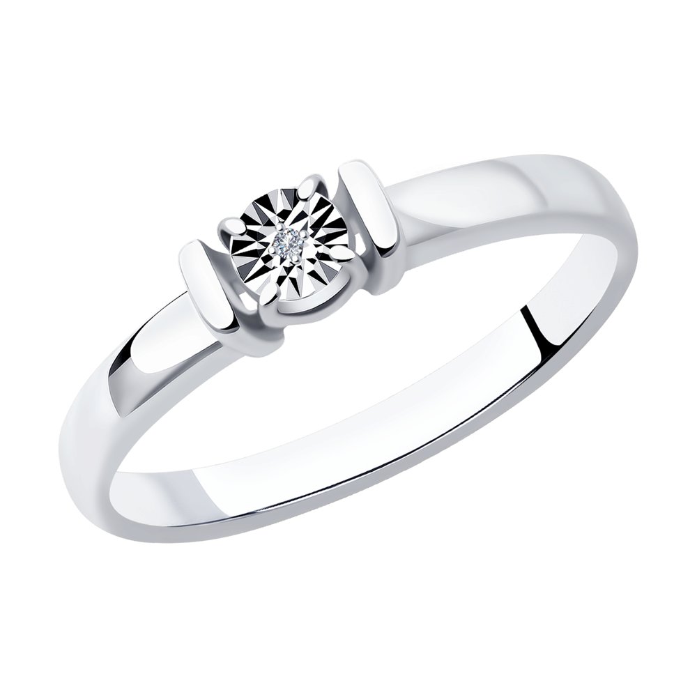 Inel din Argint cu Diamant, articol 87010050, previzualizare foto 1