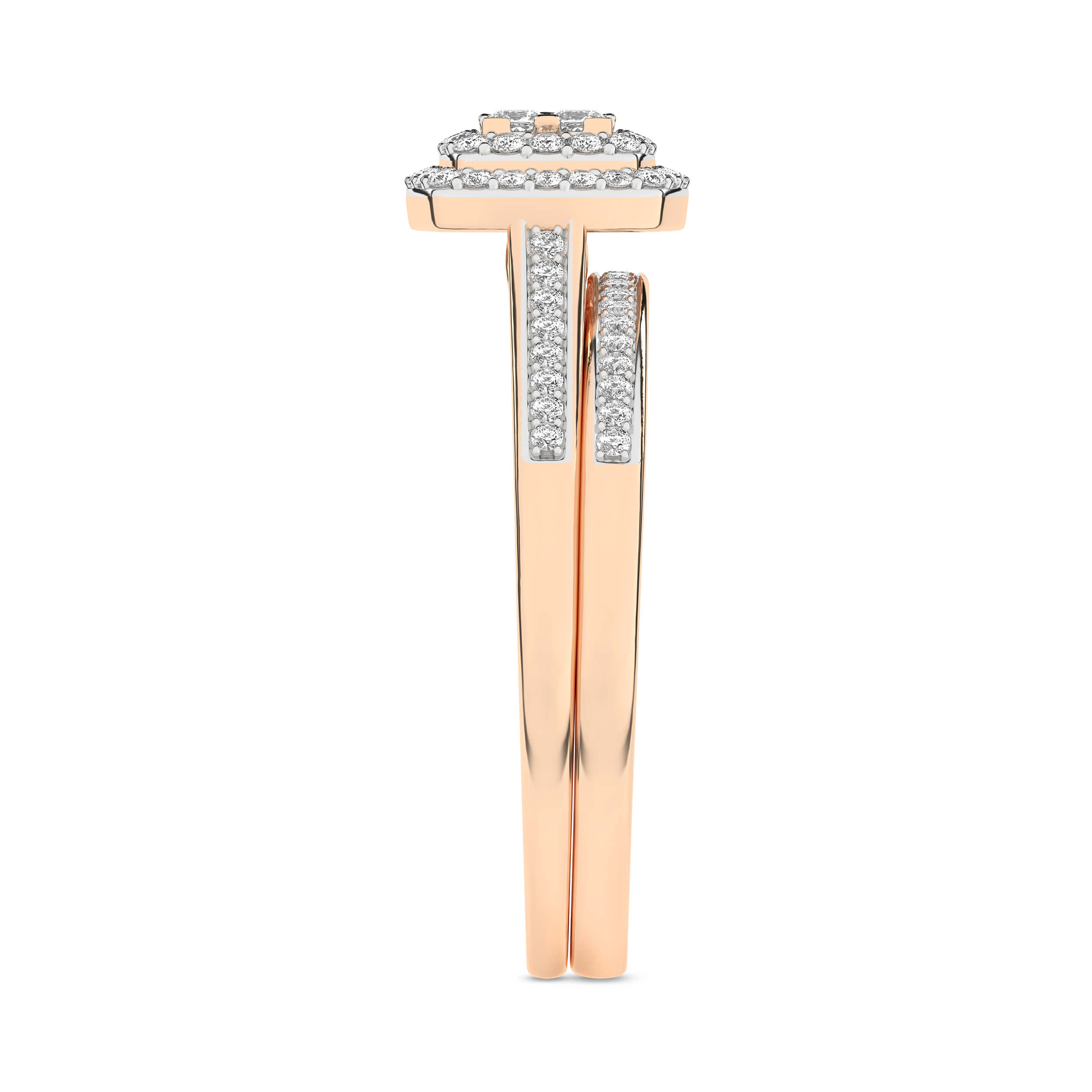 Inel de logodna din Aur Roz 14K cu Diamante 0.25Ct, articol RB13607, previzualizare foto 3