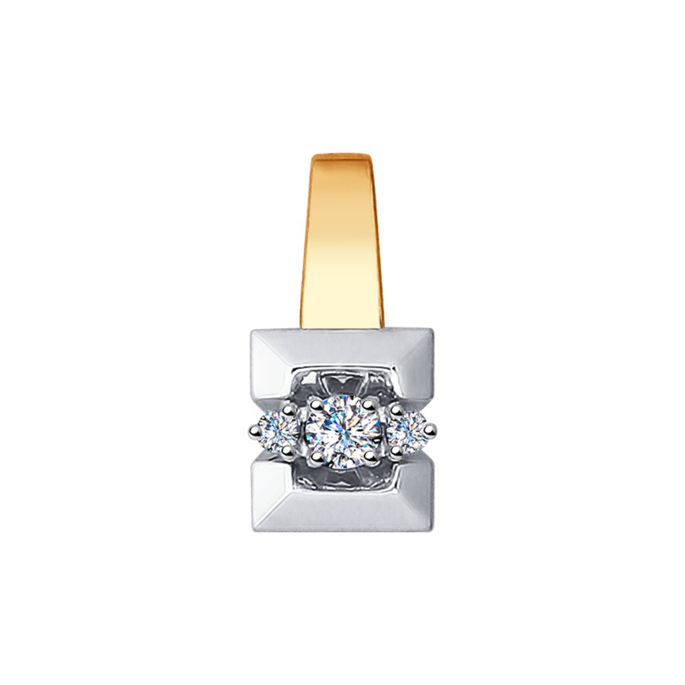 Pandantiv din Aur Roz 14K cu Diamant, articol 1030571, previzualizare foto 1