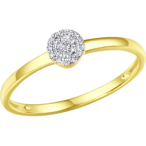 Inel din Aur Galben 14K cu Diamante, articol 1019013-7, previzualizare foto 1