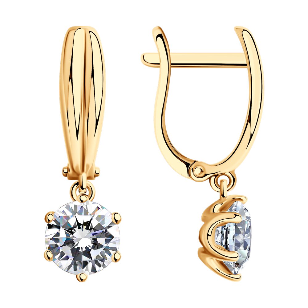 Cercei din Aur Roz 14K cu Zirconiu Swarovski, articol 81020233, previzualizare foto 1