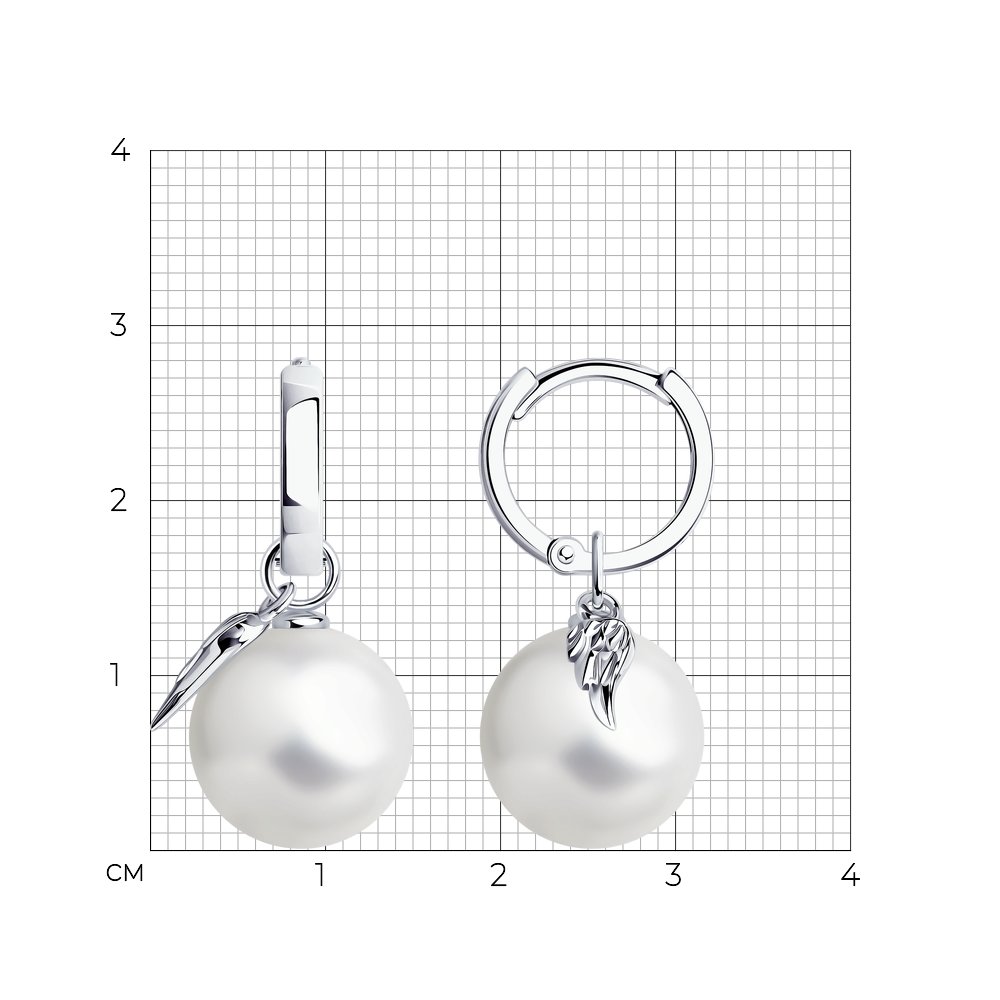 Cercei din Argint cu Perle sintetice, articol 94025023, previzualizare foto 2