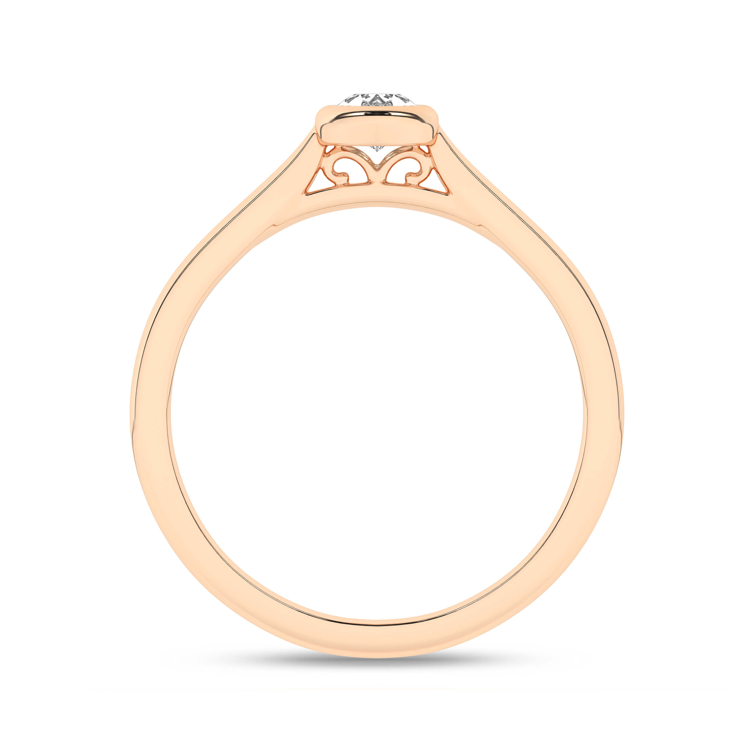 Inel de logodna din Aur Roz 14K cu Diamant 0.33Ct, articol RS0577, previzualizare foto 2