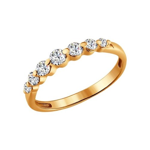 Inel din Aur Roz 14k cu Zirconiu, articol 014952, previzualizare foto 1