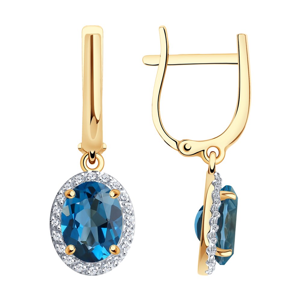 Cercei din Aur Roz 14K cu Topaz si Zirconiu, articol 727962, previzualizare foto 1