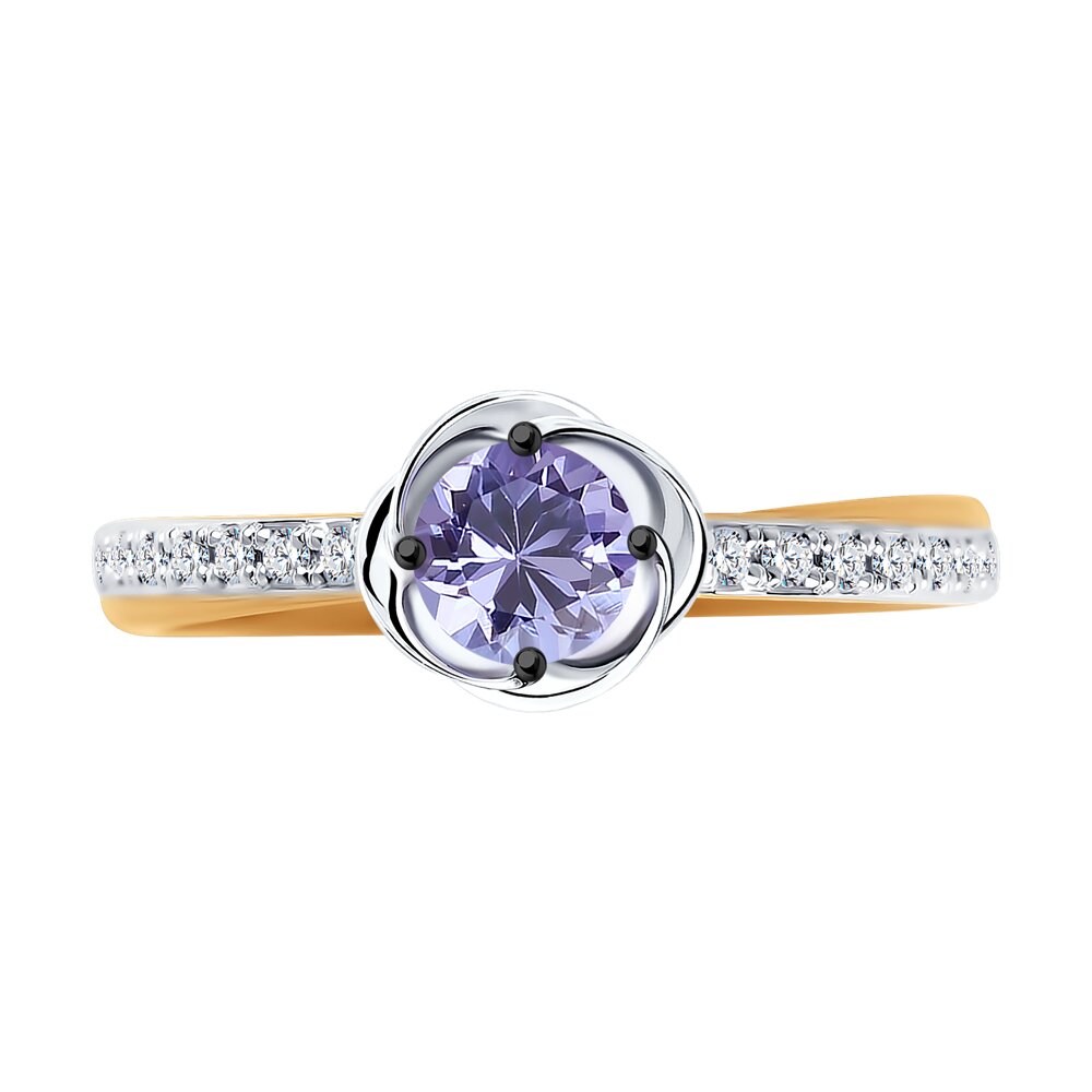 Inel de logodna din Aur Roz 14K cu Diamante si Tanzanit, articol 6014085, previzualizare foto 3