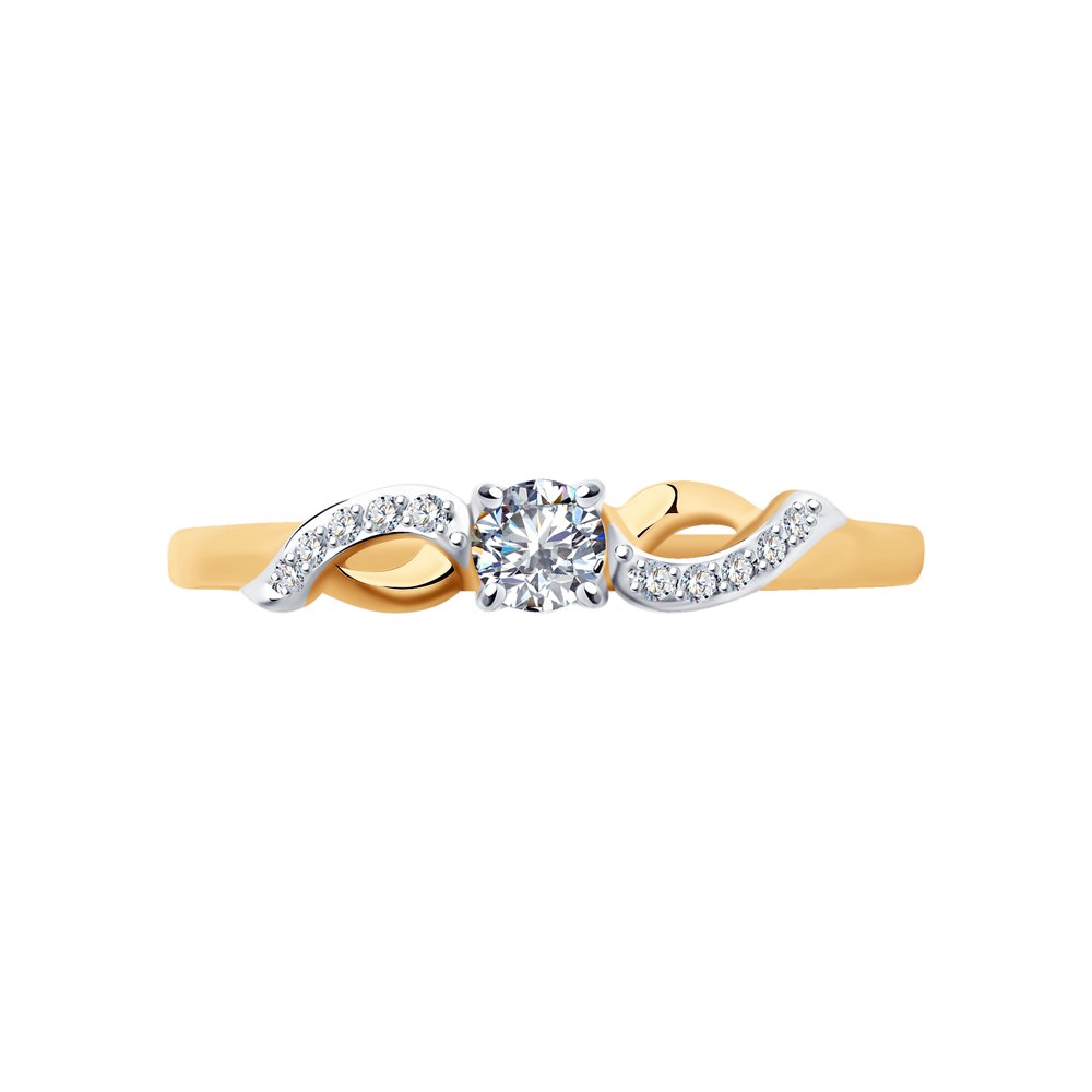 Inel din Aur Roz 14k cu Zirconiu, articol 018095, previzualizare foto 2