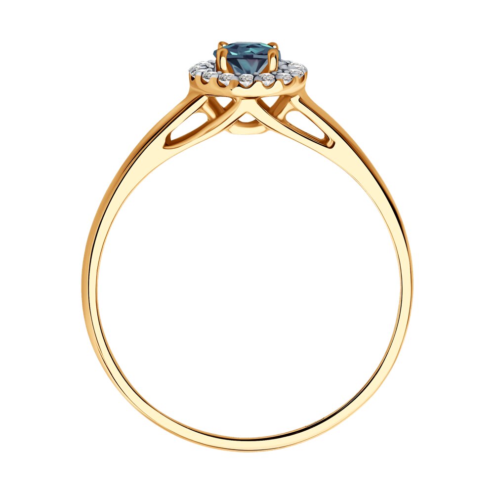 Inel din Aur Roz 14K cu Alexandrit si Diamante, articol 6014182, previzualizare foto 3