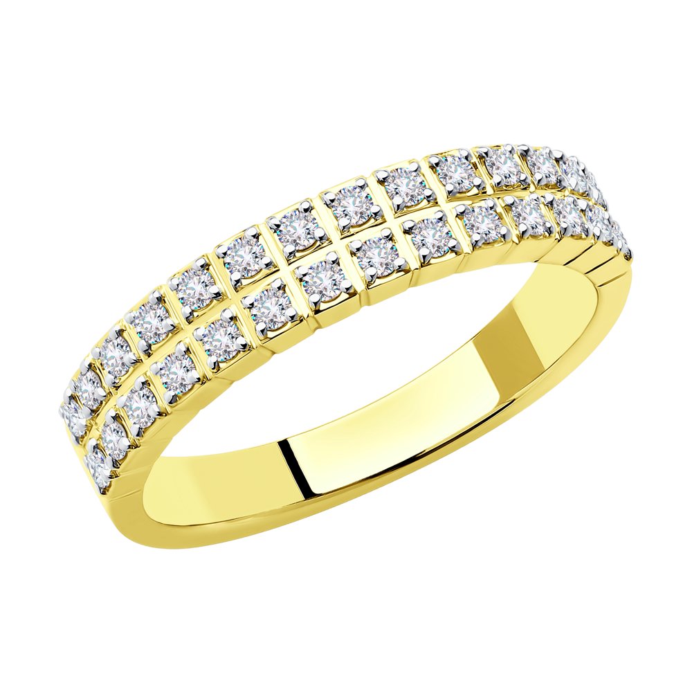 Inel din Aur Galben 14K cu Diamante, articol 1012078-2, previzualizare foto 1