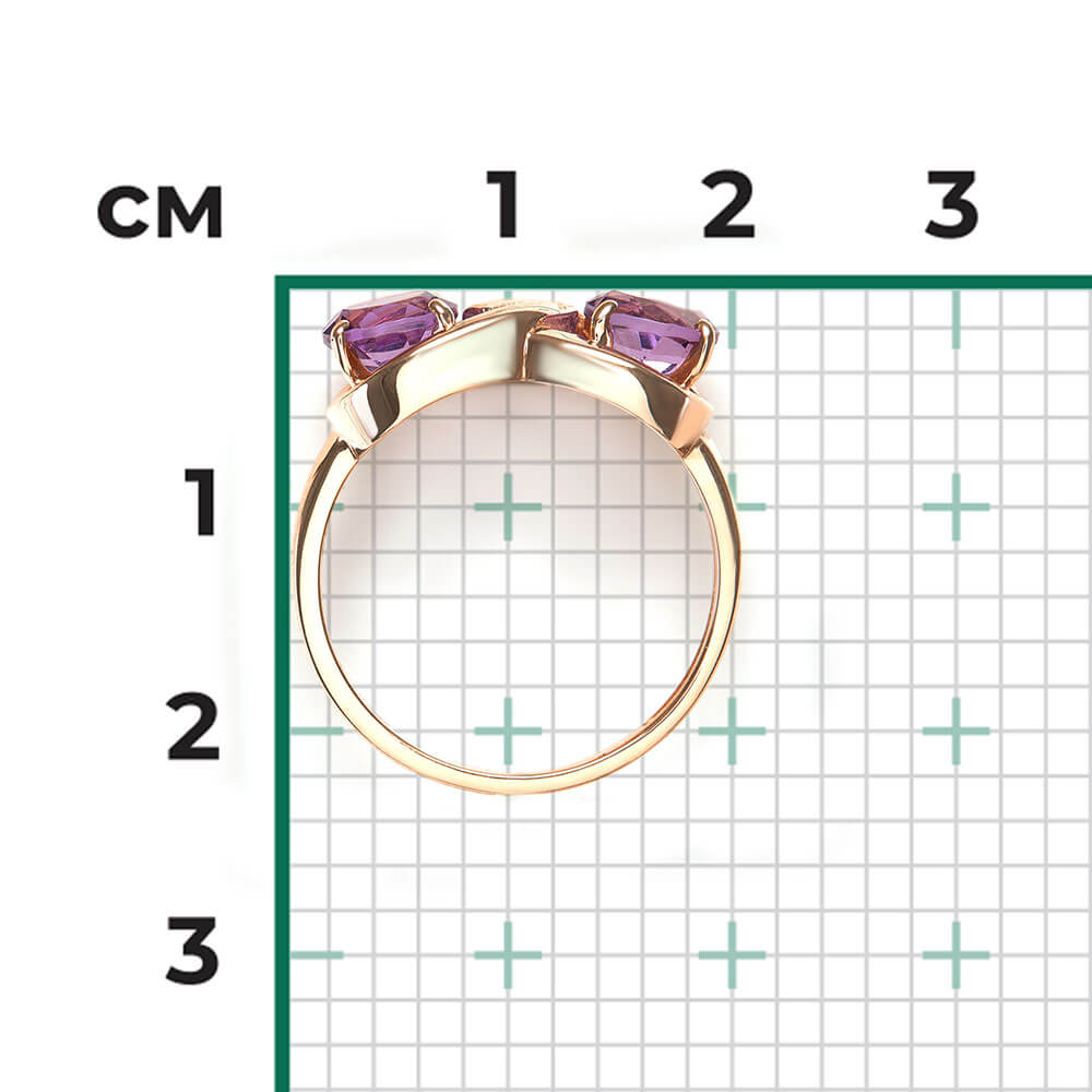 Inel Aur Roz 14K cu Ametist, articol 01-5840-00-203-1110 №24 28, previzualizare foto 2