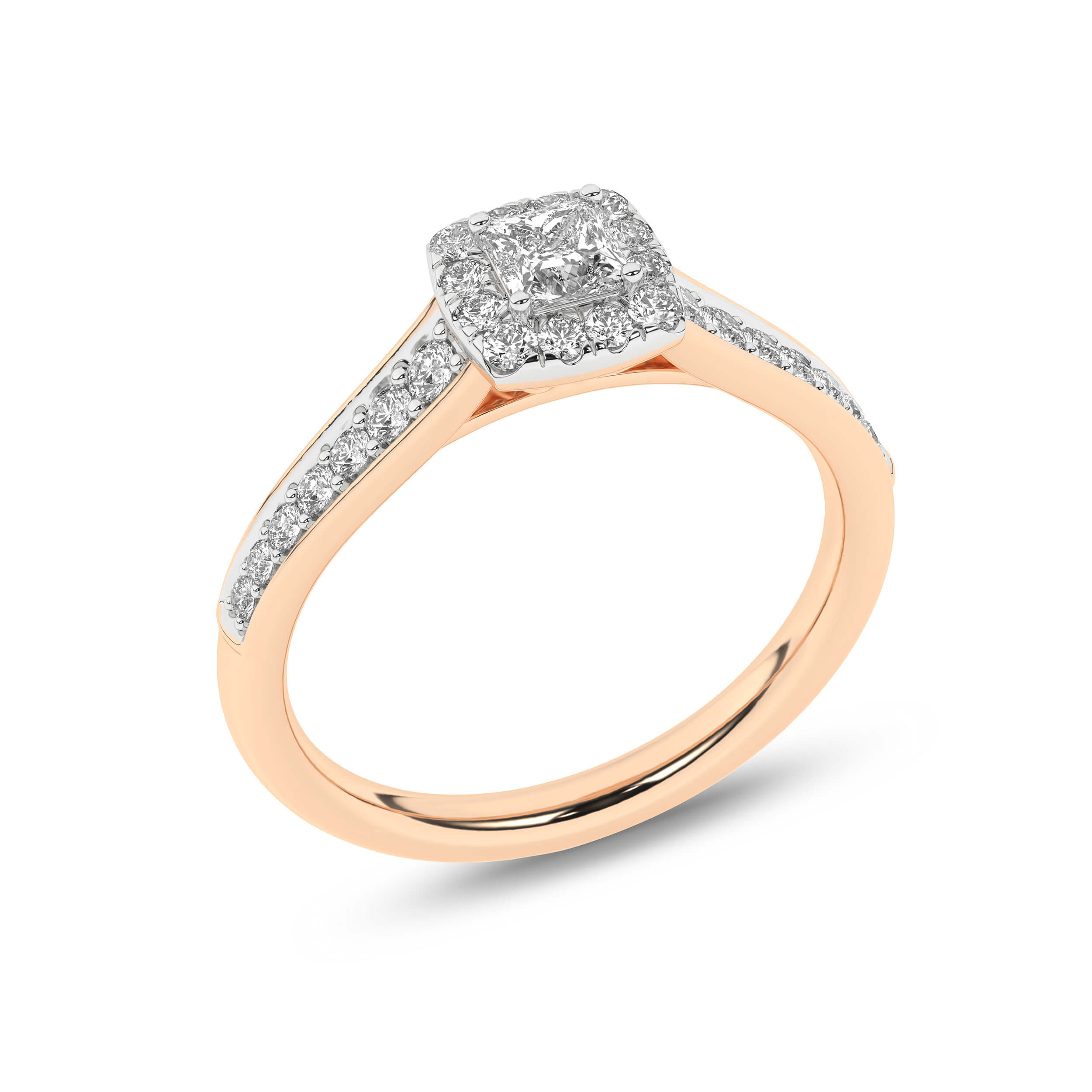 Inel de logodna din Aur Roz 14K cu Diamante 0.50Ct, articol RB17644EG, previzualizare foto 4