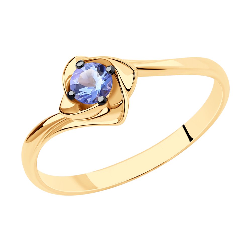 Inel din Aur Roz 14K cu Tanzanit, articol 6014145, previzualizare foto 1