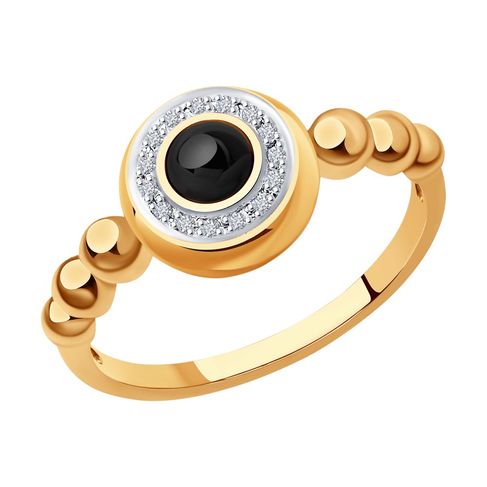 Inel din Aur Roz 14K cu Diamante si Spinel, articol 6014213, previzualizare foto 1
