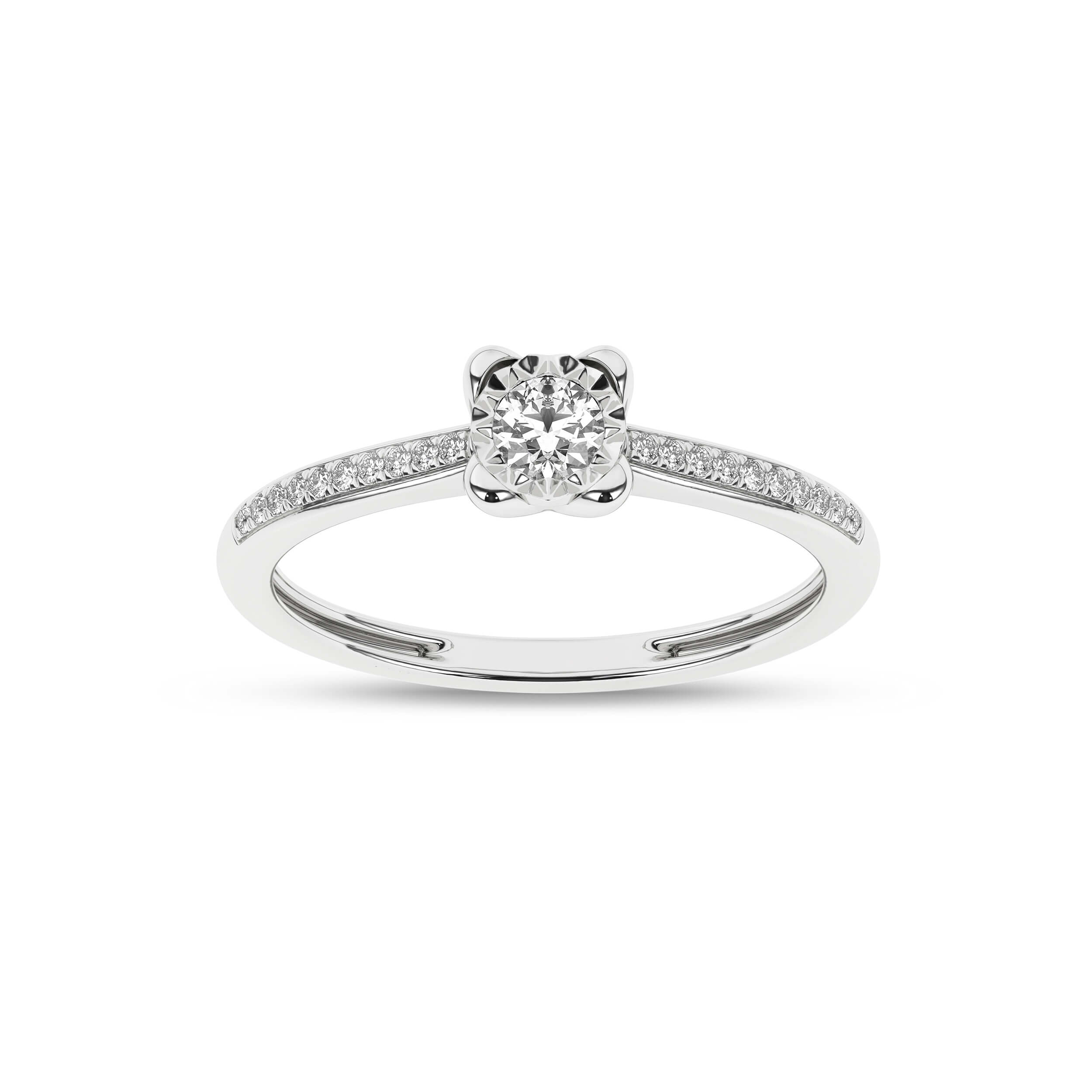 Inel de logodna din Aur Alb 14K cu Diamante 0.15Ct, articol RF11930, previzualizare foto 1