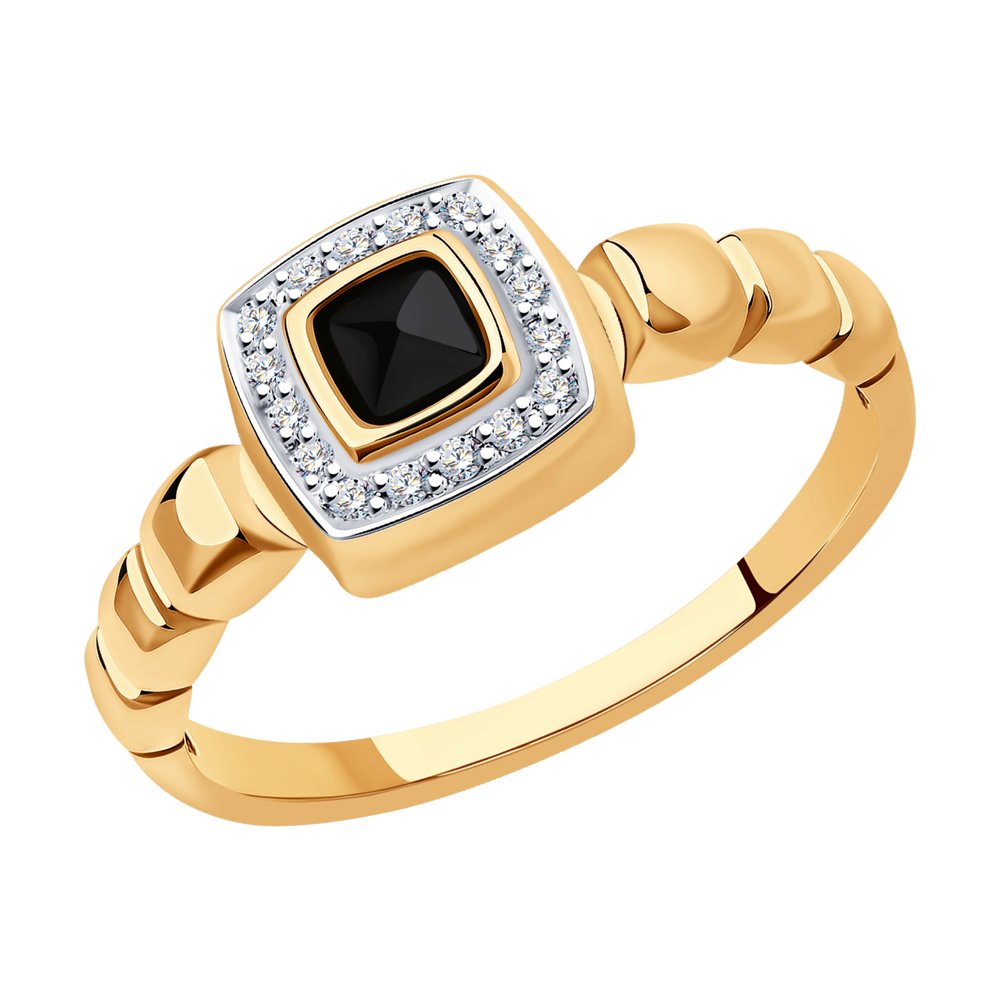 Inel din Aur Roz 14K cu Diamante si Spinel, articol 6014223, previzualizare foto 1
