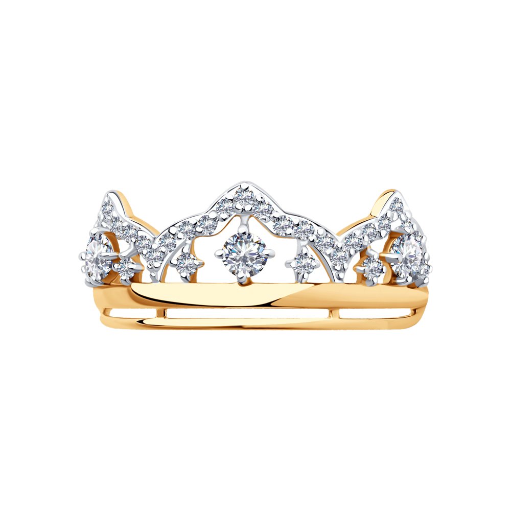 Inel din Aur Roz 14k cu Zirconiu „Coroana”
