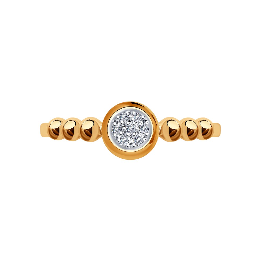 Inel din Aur Roz 14K cu Diamante, articol 1012146, previzualizare foto 2