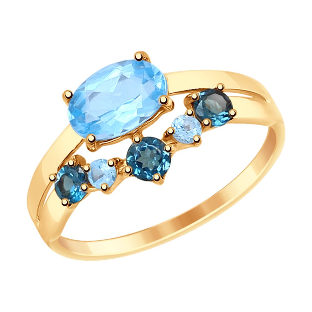 Inel din Aur Roz 14K cu Topaz, articol 714996, previzualizare foto 1