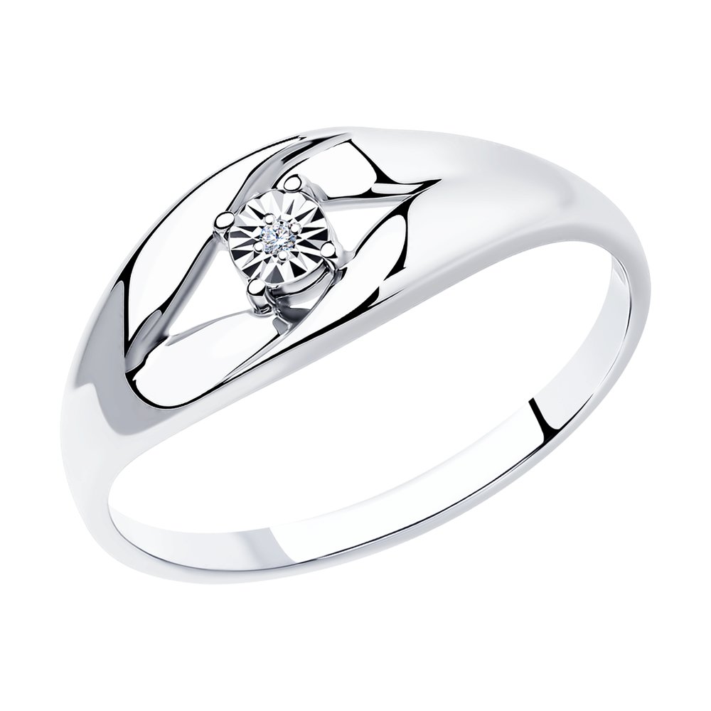 Inel din Argint cu Diamant, articol 87010017, foto 1