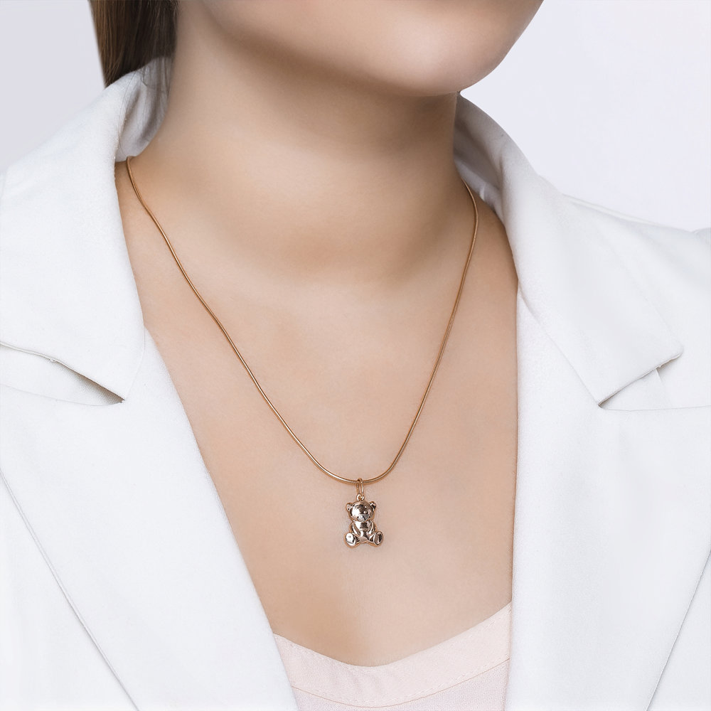 Pandantiv Urs din Aur Roz 14K, articol 034948, previzualizare foto 4