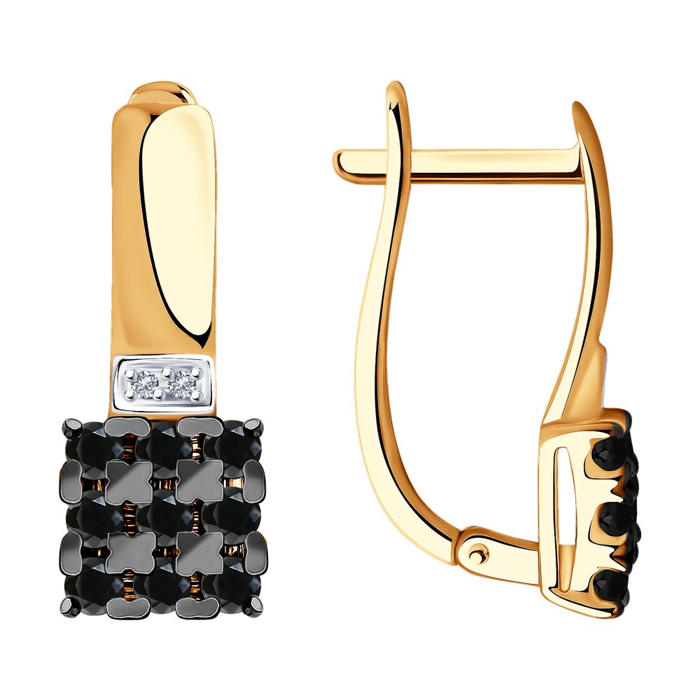 Cercei din Aur Roz 14K cu Diamante , articol 7020067, previzualizare foto 1