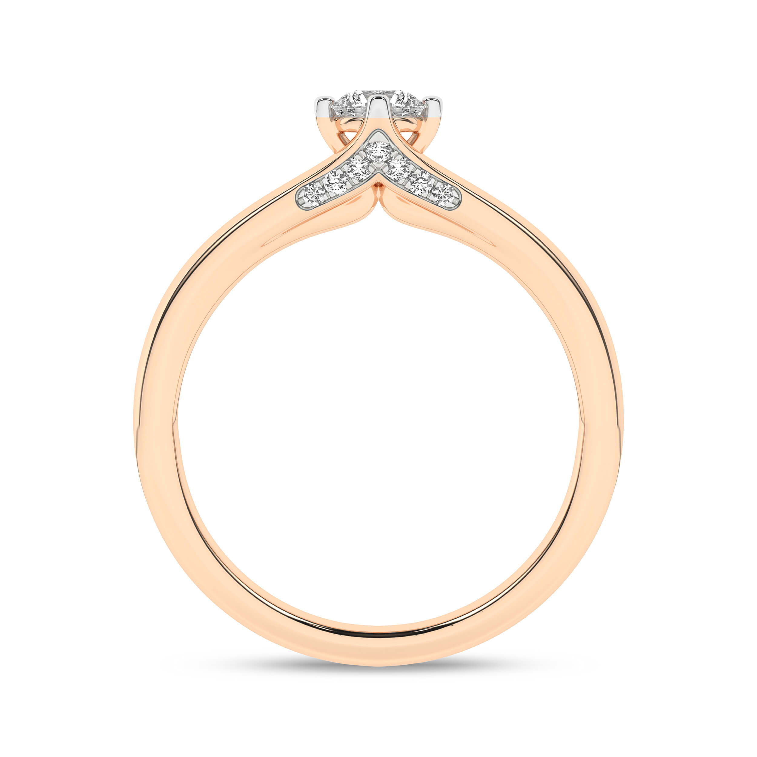 Inel de logodna din Aur Roz 14K cu Diamant 0.25Ct, articol RS0863, previzualizare foto 2
