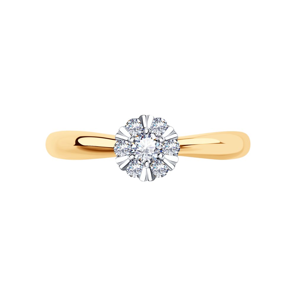 Inel din Aur Roz 14K cu Diamante, articol 1012139, previzualizare foto 3