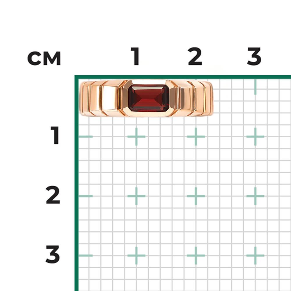 Inel Aur Roz 14K cu Granat, articol 01-5275-00-204-1110-57 №24 10, previzualizare foto 2