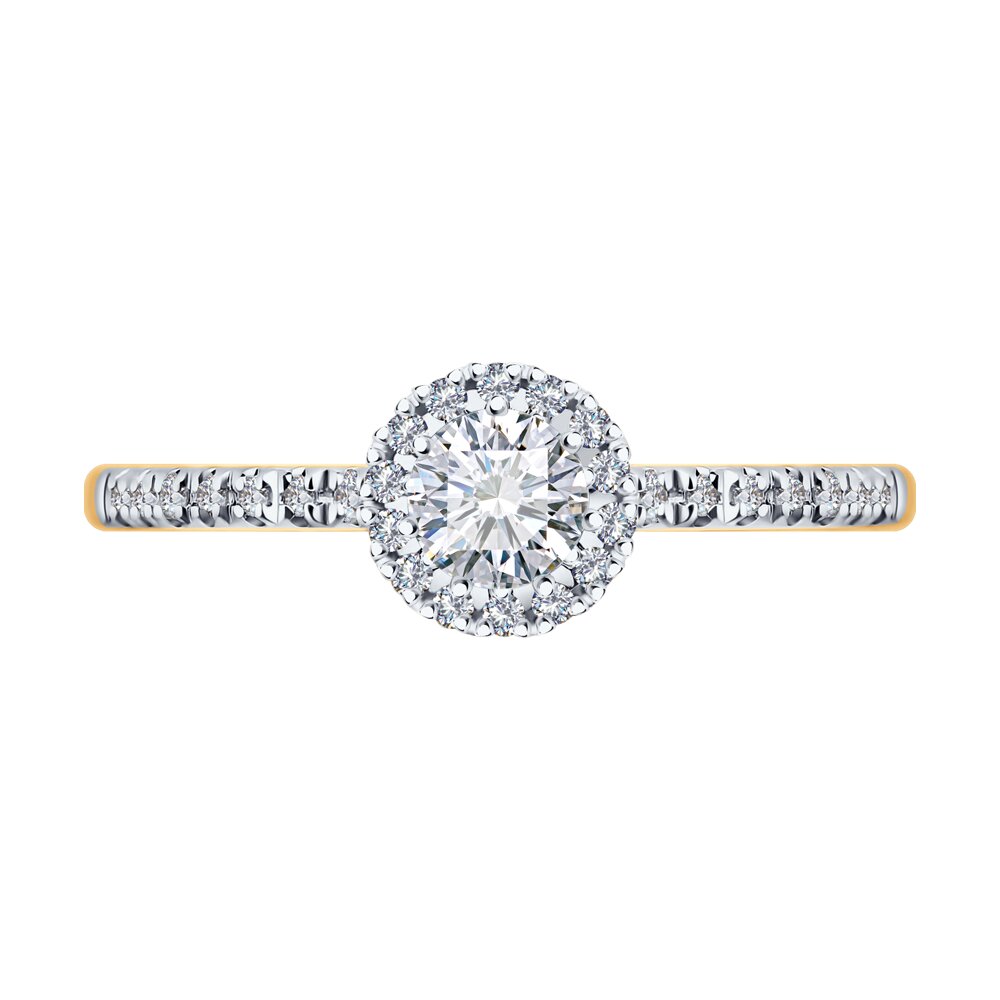 Inel de logodna din Aur Roz 14K cu Diamante, articol 1012131, previzualizare foto 3