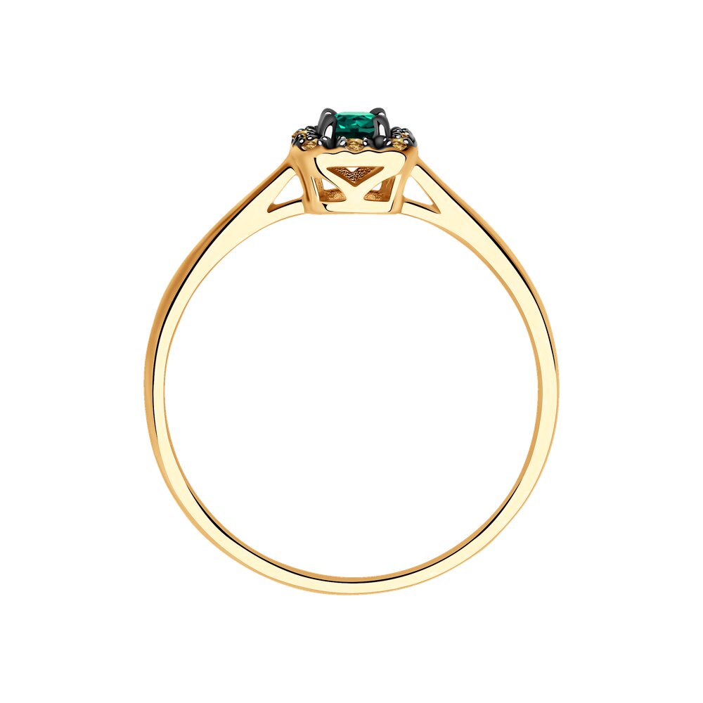 Inel din Aur Roz 14K cu Smarald si Diamante , articol 3010583, previzualizare foto 3