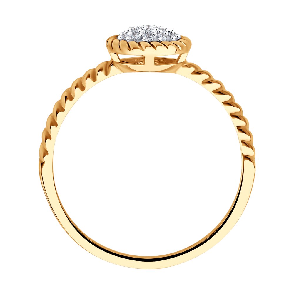 Inel din Aur Roz 14K cu Diamante, articol 1012227, previzualizare foto 2