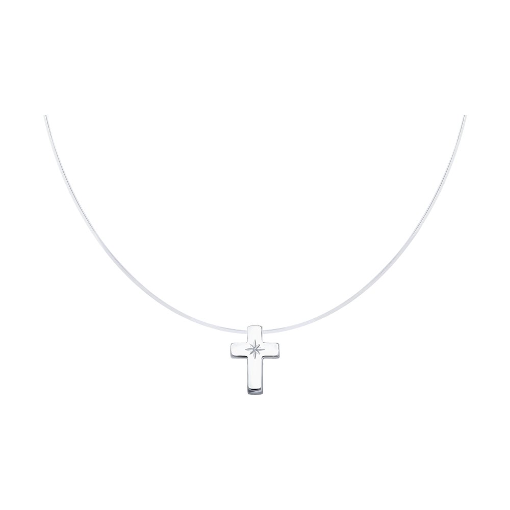 once again Median Isolate Colier Cruce din Argint cu Diamant -articol 87070017 | Sokolov Romania