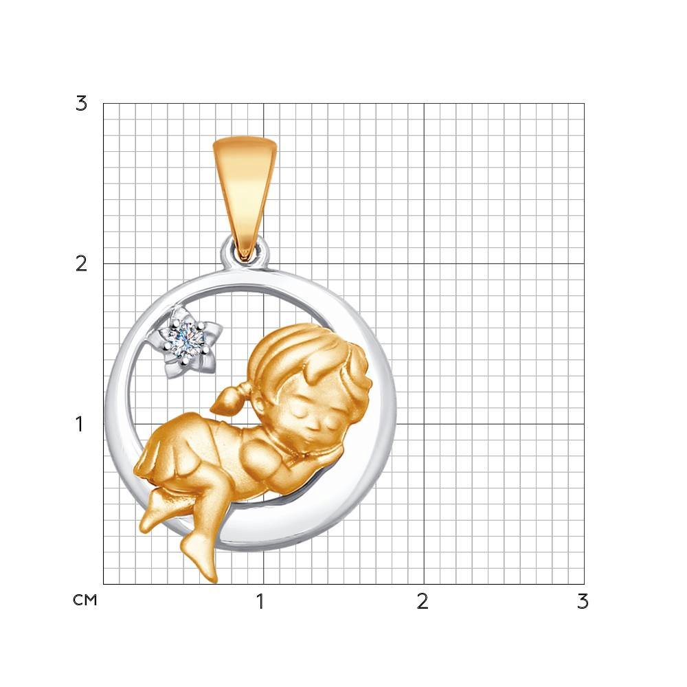 Pandantiv din Aur Roz 14K cu Diamant ”Fetita”, articol 1030612, previzualizare foto 2