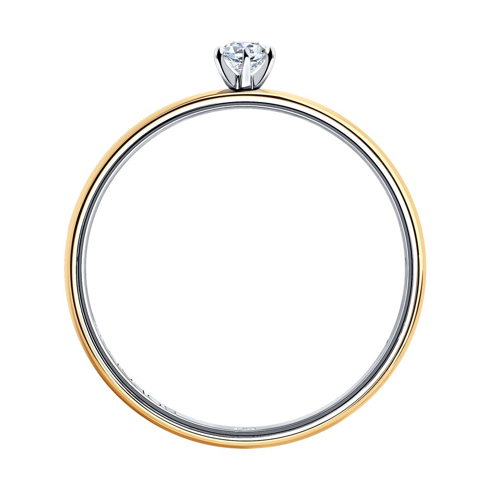 Inel de Logodna din Aur Combinat cu Diamante, articol 1014042-01, foto 2
