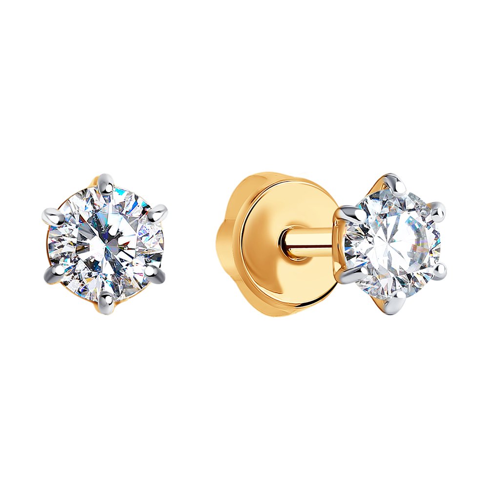 Cercei din Aur Roz 14K cu Zirconiu Swarovski, articol 81020226, previzualizare foto 2