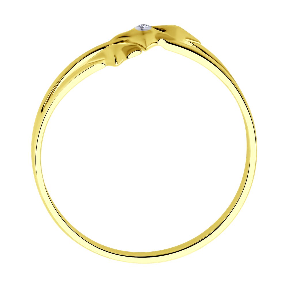 Inel din Aur Galben 14K cu Diamant Swarovski, articol 1012020-5, previzualizare foto 3