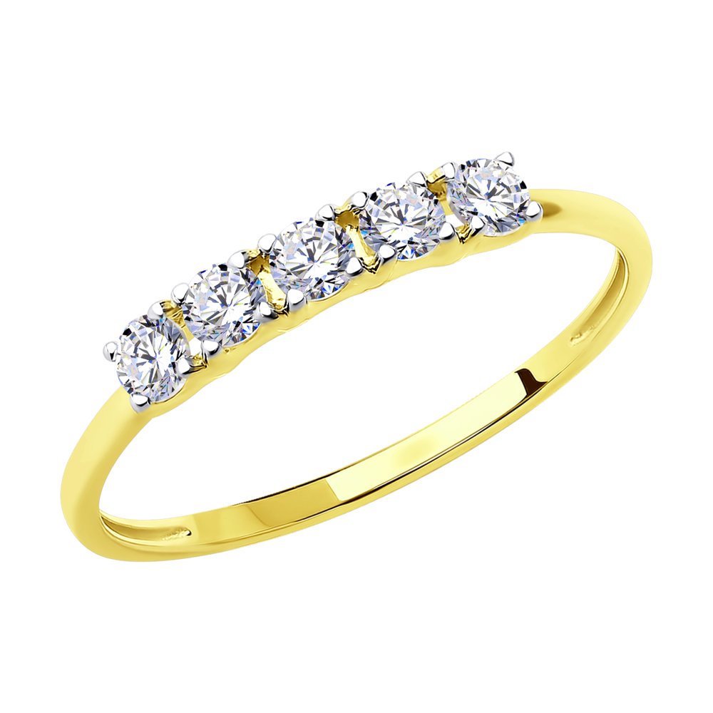 Inel din Aur Galben 14k cu Zirconiu, articol 018863-2, previzualizare foto 1