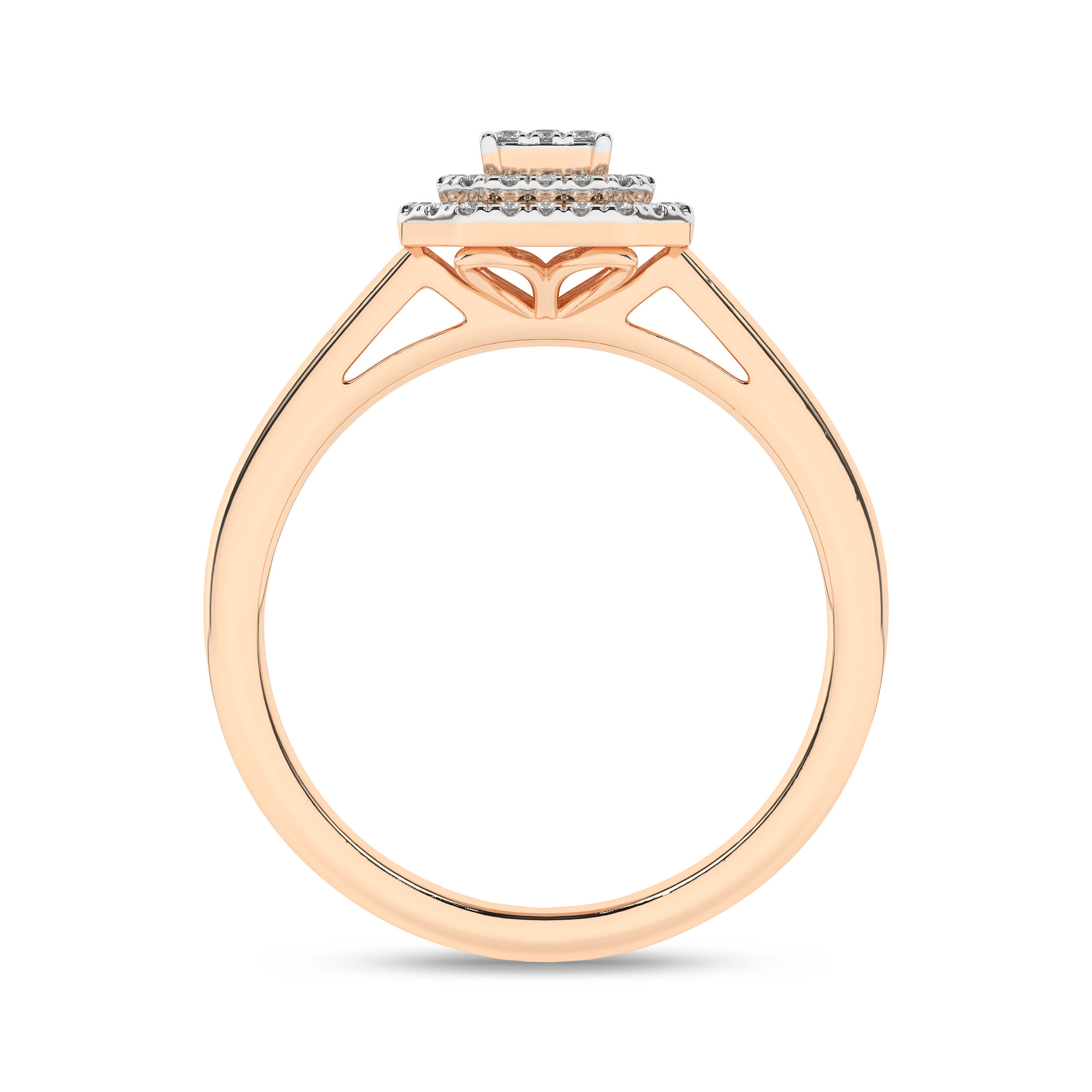Inel din Aur Roz 18K cu Diamante 0.22Ct, articol RB21240EG, previzualizare foto 2