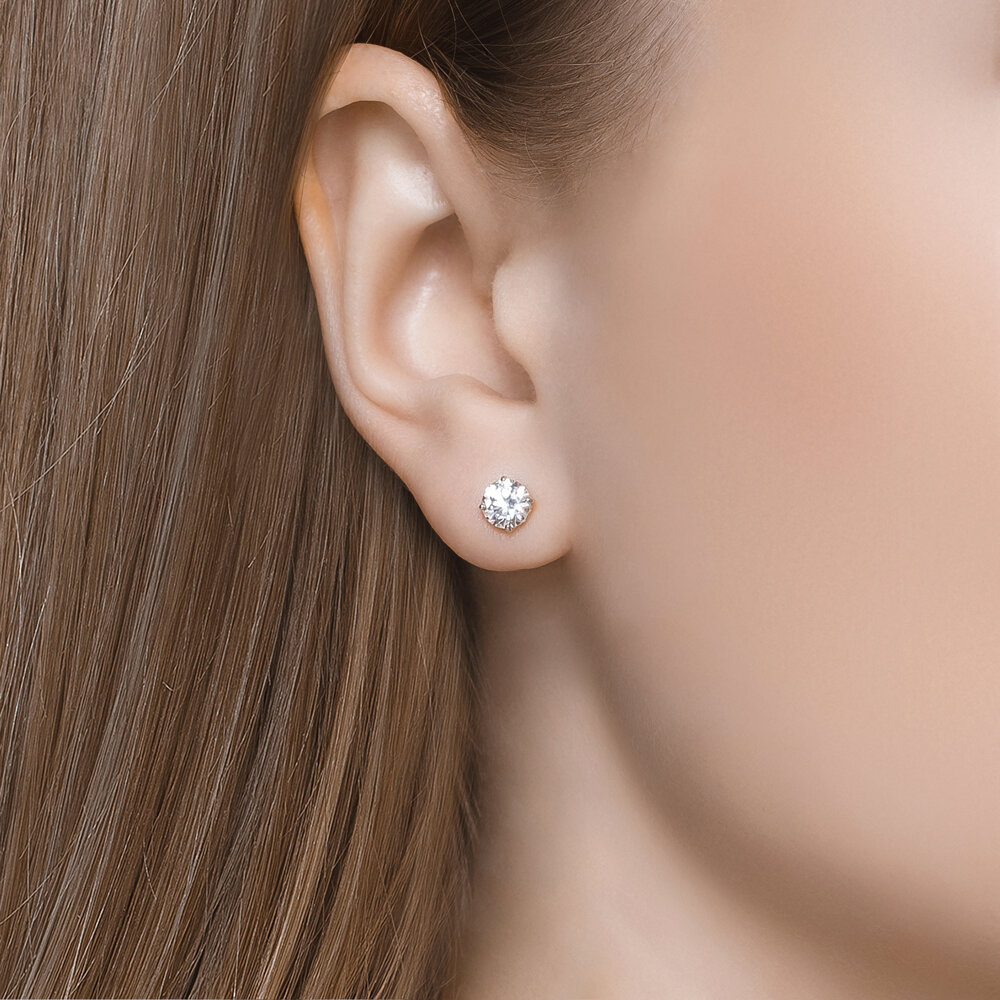 Cercei din Argint placat cu Aur cu Zirconiu Swarovski, articol 89020081, previzualizare foto 3