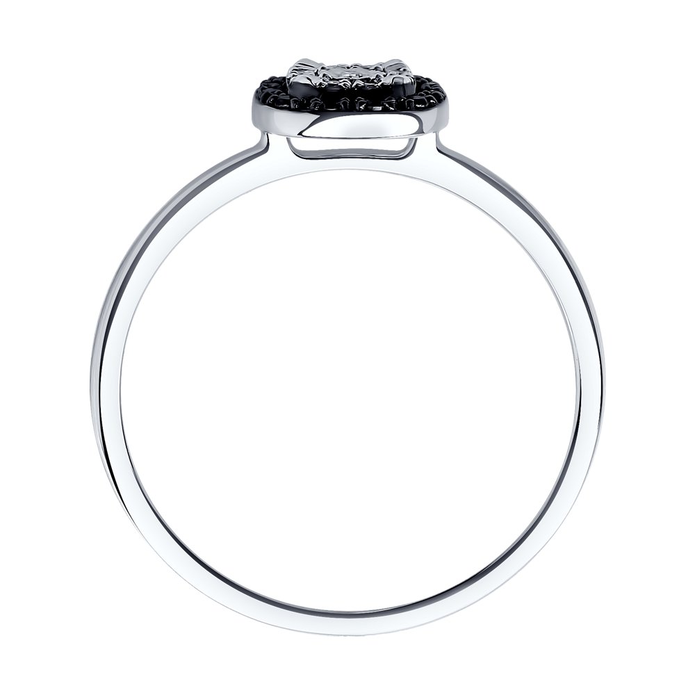 Inel din Aur Alb 14K cu Diamante Incolore si Negre, articol 7010095-3, previzualizare foto 2