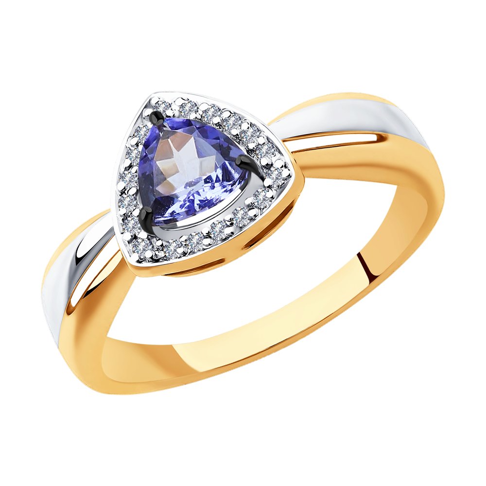 Inel din Aur Roz 14K cu Diamante si Tanzanit, articol 6014119, previzualizare foto 1