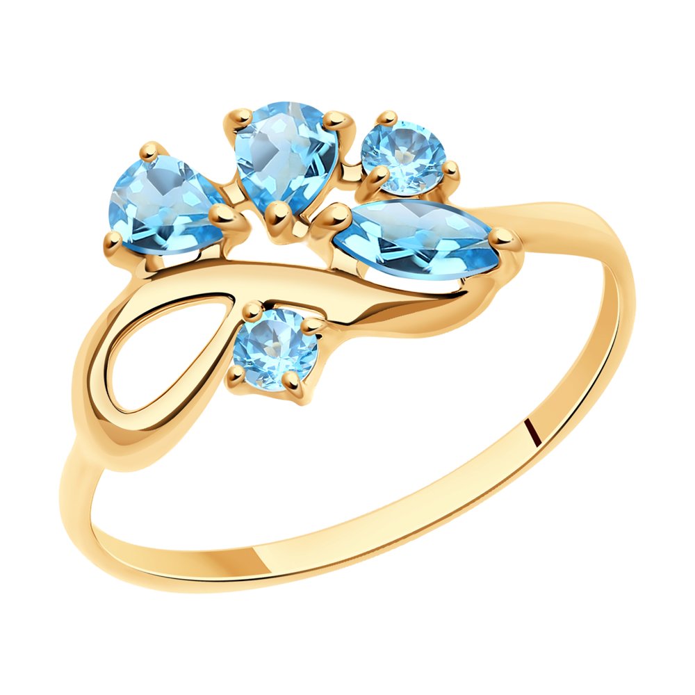 Inel din Aur Roz 14k cu Topaz, articol 714608, previzualizare foto 1