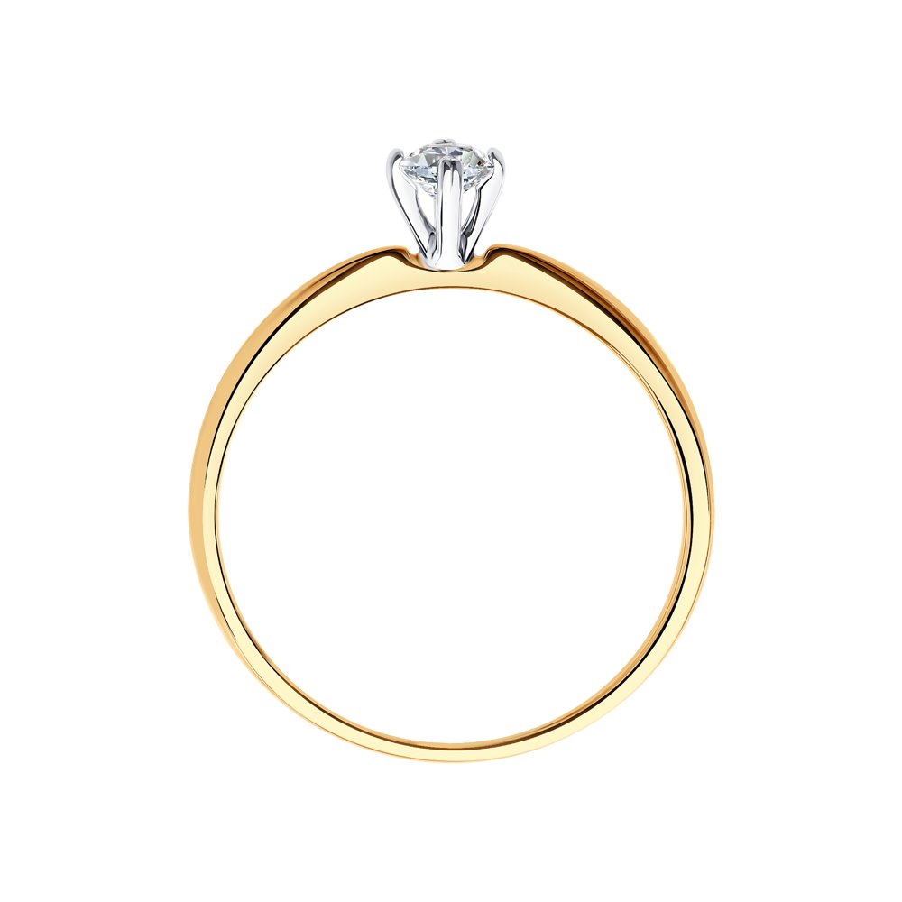 Inel din Aur Roz 14K cu Diamant, articol 1012141, previzualizare foto 2