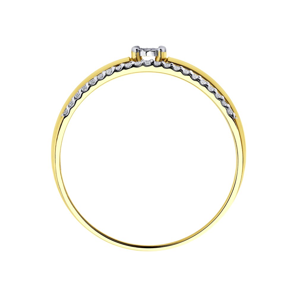 Inel din Aur Galben 14K cu Diamante, articol 1012013-2, previzualizare foto 2