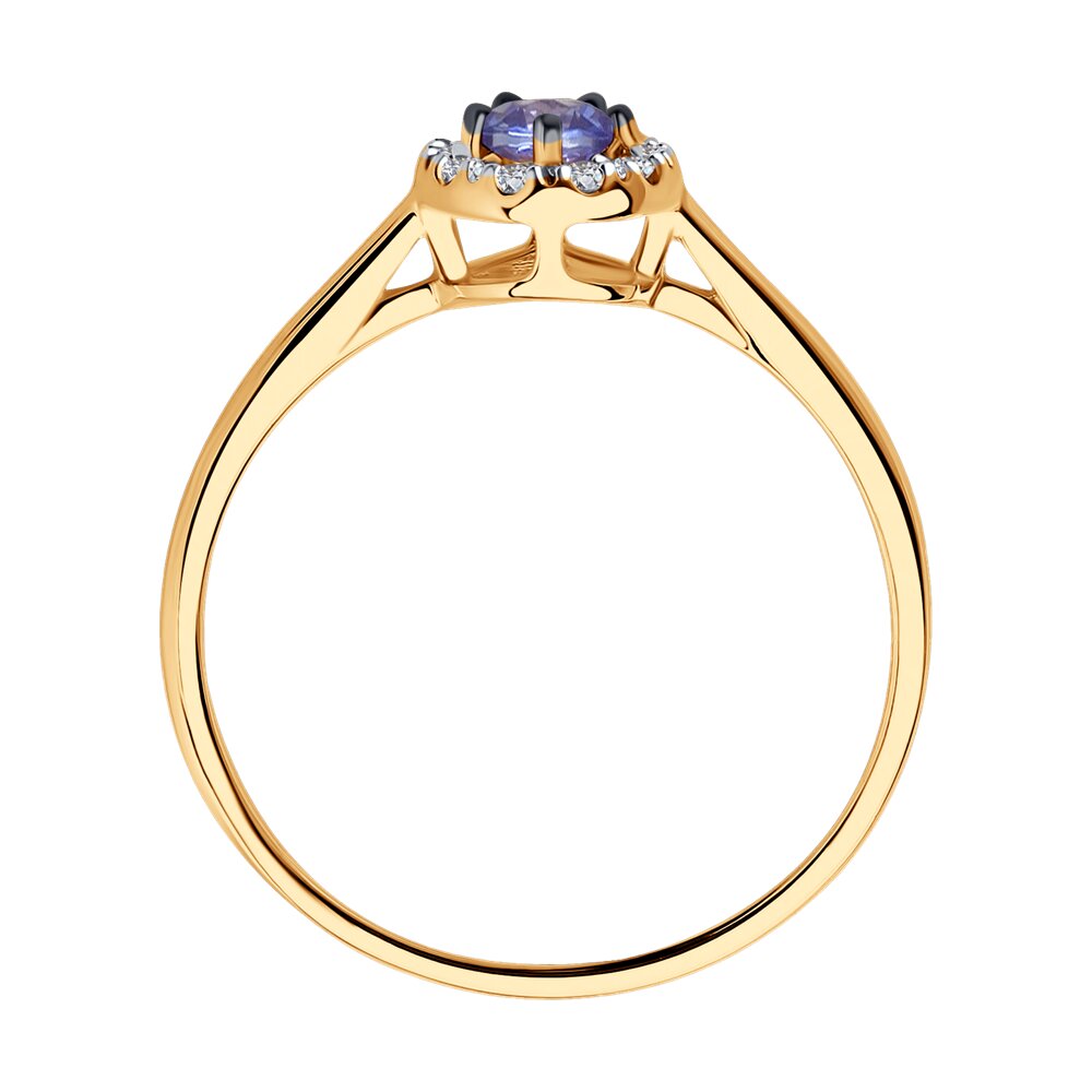 Inel din Aur Roz 14K cu Tanzanit si Diamante, articol 6014170, previzualizare foto 3