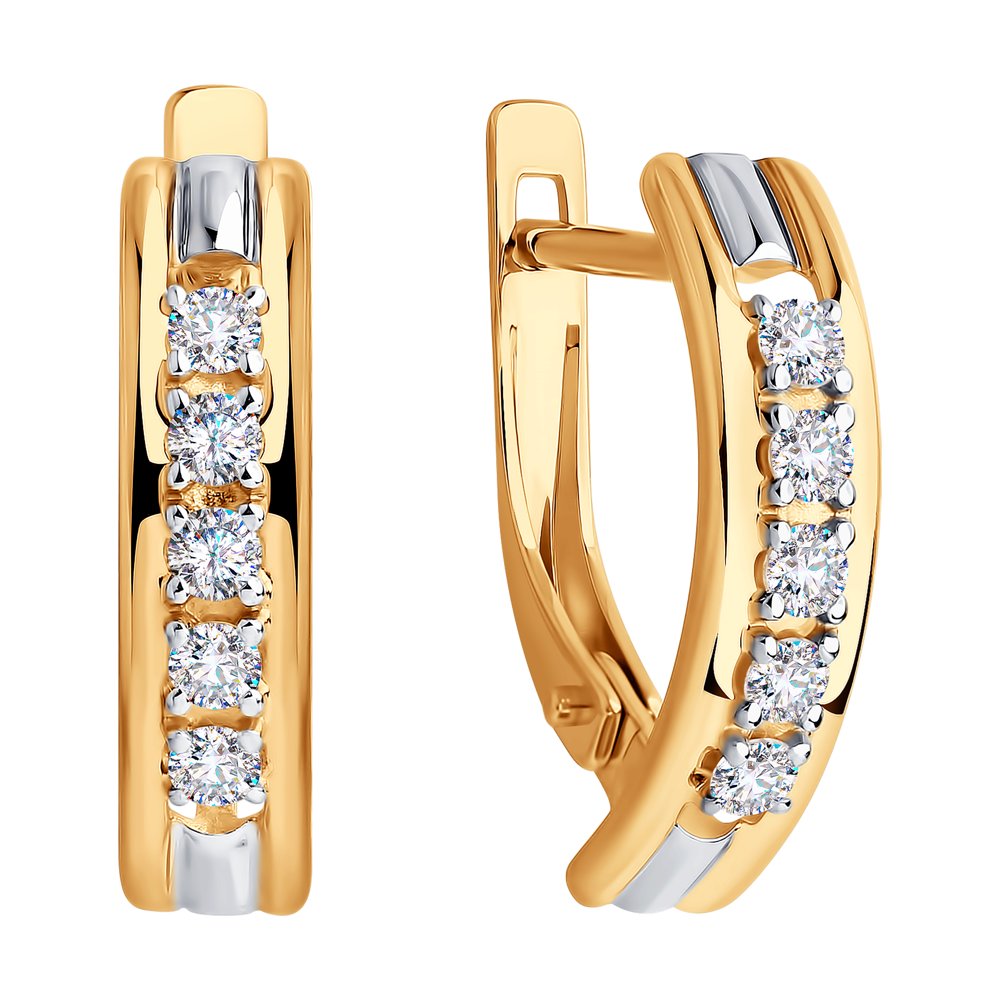 Cercei din Aur Roz 14K cu Zirconiu Swarovski, articol 81020426, previzualizare foto 2